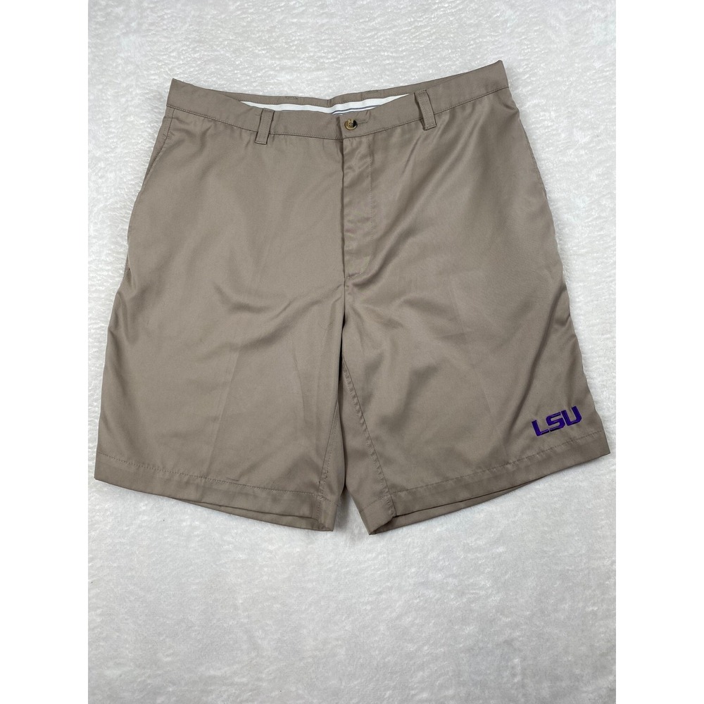 LSU Tigers Golf Shorts Mens 38 Tan NCAA Collegiate Athletic Casual Pocket